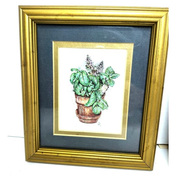2 MASON ART FRAMED PRINTS OF POTTED PLANTS VERY Y2K - Picture 2 of 6